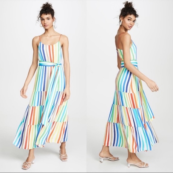 NWT ALICE + OLIVIA Janan Rainbow Striped Dress Size XL/12 - Picture 4 of 8